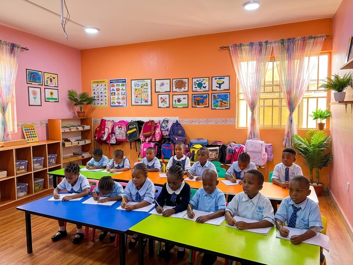 Handwriting practice in Nursery
