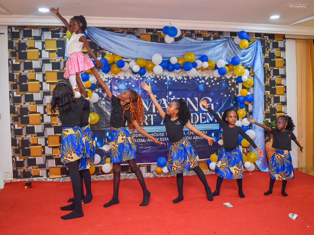 Dance troupe performing for parents